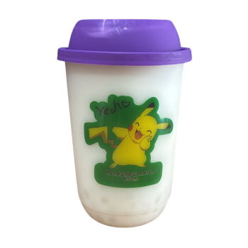 YOGURTE SABOR MELAO COM BUBBLE DE SAGUE  NATA DE COCO 450ML