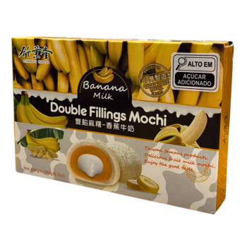 DOCE DE ARROZ MOTI - DUPLO SABOR BANANA E LEITE(MOCHI) 180g