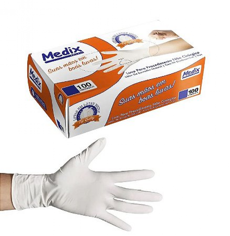 Luva Látex com Pó Medix Tam P cx 100 unid