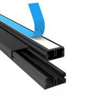 CANALETA PRETA C/ FITA DUPLA FACE 10X20X2000MM