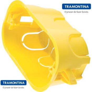 CAIXA LUZ DRYWALL 2X4 PAREDE PLÁSTICA AMARELA TRAMONTINA