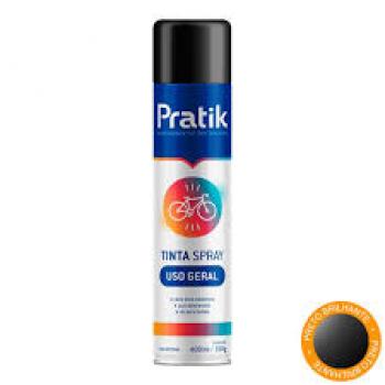 TINTA SPRAY PRATIK PRETO BRILHANTE 400ML
