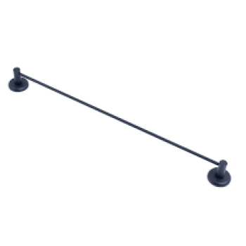 PORTA TOALHA RETO PRETO 50 CM GS METAIS
