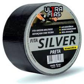 FITA ADESIVA SILVER PRETA 48MM X 5MTS ADELBRAS