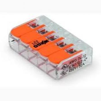 CONECTOR JUNCAO 5 POLOS 4MM 221415 WAGO