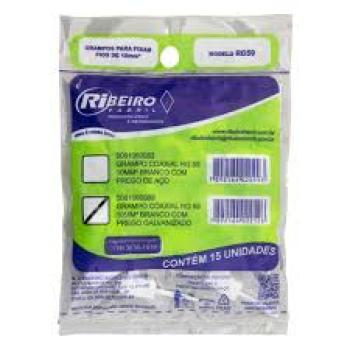 PACOTE GRAMPO FIXAR CABO COAXIAL 10MM C/15 UND BR