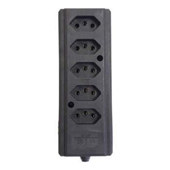 TOMADA BARRA QUINTUPLA PRETA 2P+T 10A/20A INTERNEED