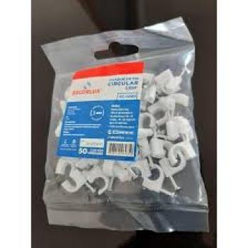 PACOTE GRAMPO FIXAR CABO COAXIAL 10MM C/50 UND BR FC0103 DECOR