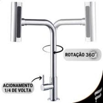 TORNEIRA PIA COZ. BANCADA METAL ROTACAO 360 4 JATOS LUXO