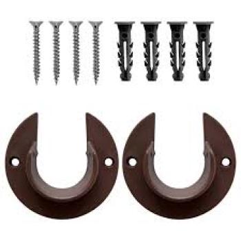 PAR ROSETA P/ BASTAO CORTINA 28MM PRETO