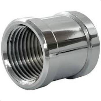 LUVA ROSCA 1/2 METAL CROMADO