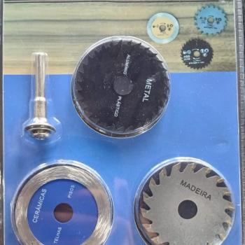 KIT COM 3 DISCOS  PARA FURADEIRA VARIADOS DIAMANTE AZUL