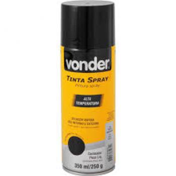 TINTA SPRAY VONDER PRETO BRILHANTE ALTA TEMPERATURA 350ML
