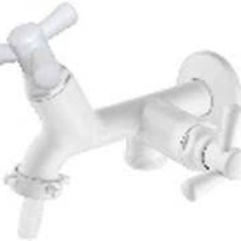TORNEIRA MAQUINA LAVAR PVC BRANCA VIQUA 3 PONTAS 1/2X3/4