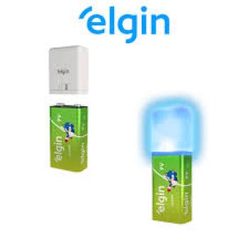BATERIA ALCALINA 9 VTS ELGIN COM LANTERNA AZUL