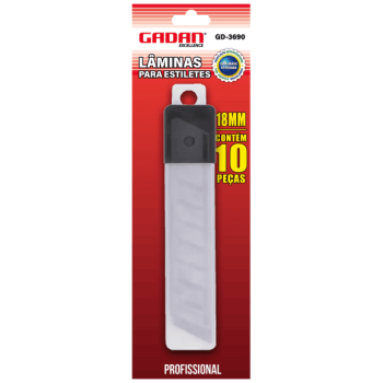 LAMINA DE ESTILETE 18MM GADAN GD-3690 C/10