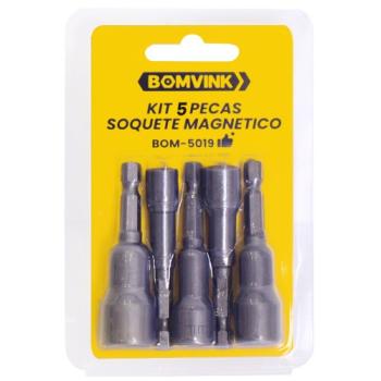 JOGO DE SOQUETE 6 PEÇAS MAGNETICO BOMVICK  -5019