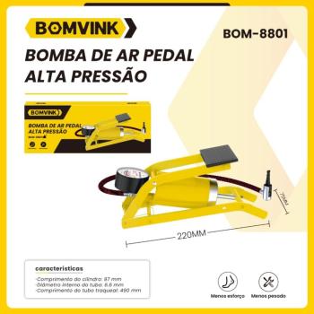 BOMBA DE AR PEDAL ALTA PRESSAO BOMVINK BOM-8801