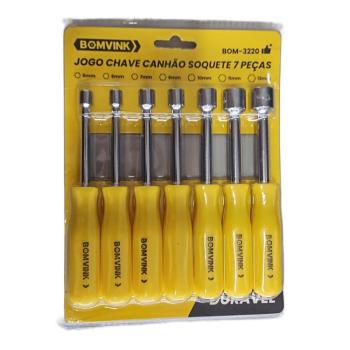 JOGO DE CHAVE CANHAO  SOQUETE 7 PECAS  BOMVICK   3220