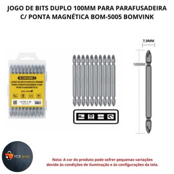 JOGO DE BITS  DUPLO 100MN PARA PARAFUSADEIRA  COM PONTA MAGNETICA