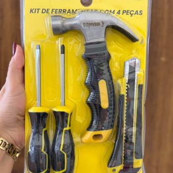 KIT FERRAMENTAS 4 PECAS COM MINI MARTELO BOMVICK  -3132