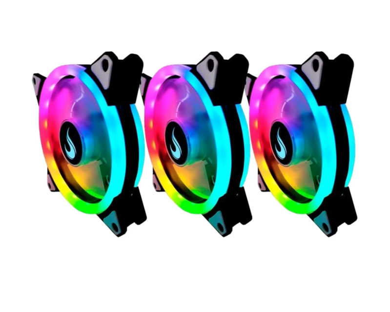 Kit fans Gabinete Rise Mode Energy - 3x Fan 120mm, ARGB, 1650rpm - StarTeq