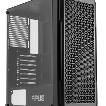 Gabinete Gamer Pichau Apus Black, Mid-Tower, Lateral de Vidro Temperado,  PG-APS-BLK01