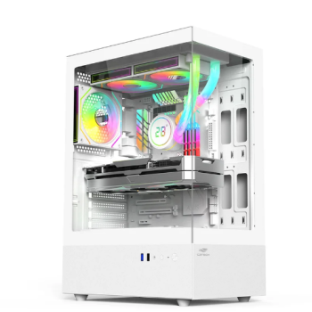 Gabinete Gaming C3tech Aquarius Branco Com Vidro Temperado Sem Fonte - Mt-g860wh