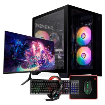PC Gamer Completo CRISIS, Intel Core i5 2400, Radeon RX 580 8GB, 16GB DDR3, SSD 480GB + Monitor 20P + Kit Periféricos