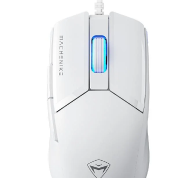 Mouse Gamer Machenike M7 Pro, Com fio, 12800 DPI, 6 botões, Branco