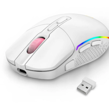 MOUSE GAMER SEM FIO REDRAGON INVADER PRO RGB 10000 DPI 8 BOTOES WIRELESS BRANCO M719WRGBPRO