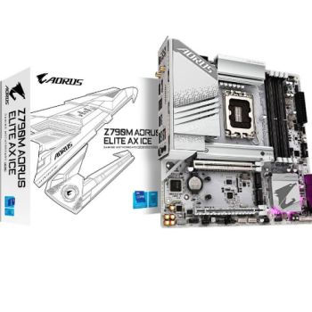 Placa-Mãe Gigabyte Z790M AORUS ELITE AX ICE, Intel, mATX, DDR5, RGB, Wi-Fi, Bluetooth, Branco - Z790M AORUS ELITE AX ICE