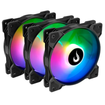 Kit Cooler Gabinete Rise Mode X - 3x Fan 120mm, ARGB, 1200rpm