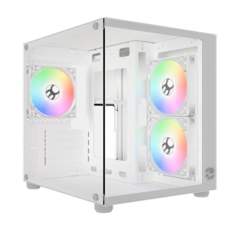 GABINETE GAMER BG-064 PURE PRO BRANCO BLUECASE - 3X FAN RAINBOW / S/ FONTE / VIDRO / USB 3.0 / MICRO-ATX / MINI-ITX