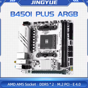 Placa-Mãe JGINYUE B450I PLUS ARGB Conector AM4 Suporte para Placas-Mãe das Séries 1000/2000/3000/4000/5000 DDR4 PCI-E3.0