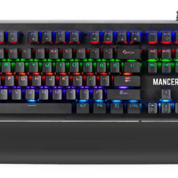 Teclado Mecanico Mancer Tharix, Rainbow, ABNT2, Switch Vermelho, Preto, MCR-THX-RBW01