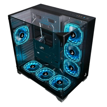 Gabinete Gamer Rise Mode Galaxy Full Glass X Black -  RM-CA-FGX-B