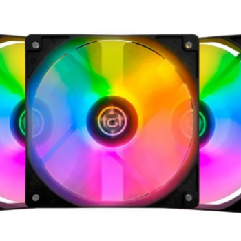 Kit Ventoinhas TGT Striker, Rainbow, 3x120mm, TGT-STK3-BLRBW