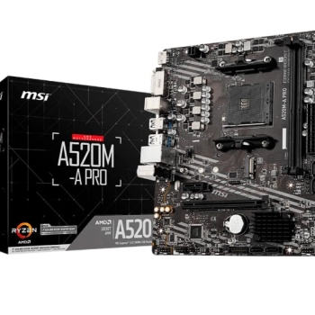 Placa-Mãe MSI A520M-A PRO, AMD AM4, mATX, DDR4, Preto - A520M-A PRO