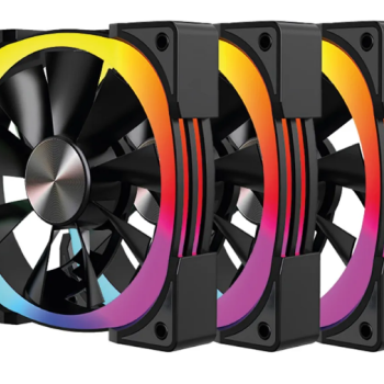 KIT 3 FANS PRETO CONTROLAVEL K04ARGB LED ARGB 120MM BLUECASE - BOX / CONECTOR 5V PLACA-MAE / SATA