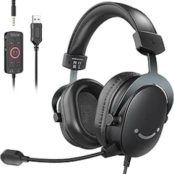 HEADSET GAMER FIFINE H9 SOM SURROUND 71 USB CONSOLE E PC PRETO H9