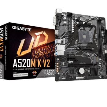Placa-Mãe Gigabyte A520M K V2 Rev. 1.0, AMD, Micro ATX, DDR4, Preto