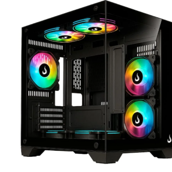 Gabinete Gamer Rise Mode Galaxy Glass M Mini, M-ATX, Lateral e Frontal em Vidro Temperado, Sem FANs, Preto