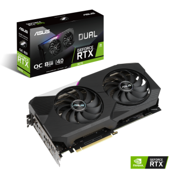 Placa de Video NVIDIA GeForce RTX 3070 OC Edition 8GB GDDR6 com duas poderosas ventoinhas com tecnologia Axial para desempenho em jogos AAA e ray tracing - SN