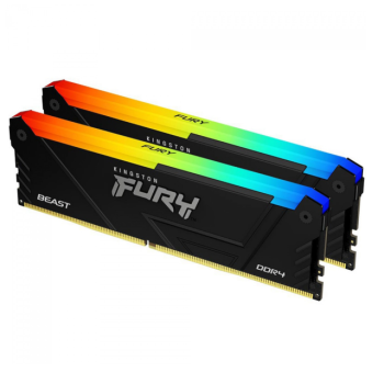Memória DDR4 Kingston Fury Beast RGB, 16GB (2x8GB), 3200MHz, Preto