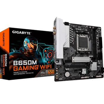 Placa-Mãe Gigabyte B650M Gaming Rev.1.0, AMD AM5, mATX, DDR5, RGB, WiFi, Preto - B650M GAMING WIFI