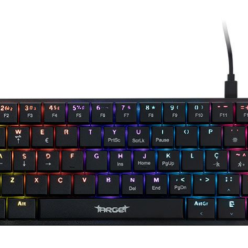 Teclado Mecanico TGT Sherman LP60, Rainbow, ABNT2, Switch Azul, Preto, TGT-SHLOW-RBW01