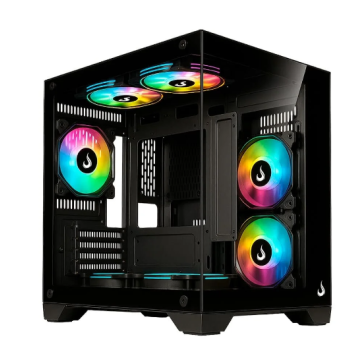 Gabinete Gamer Rise Mode Galaxy Glass M Mini, Lateral e Frente Vidro, S/ Fans, Preto - RM-GA-GGMN-FB