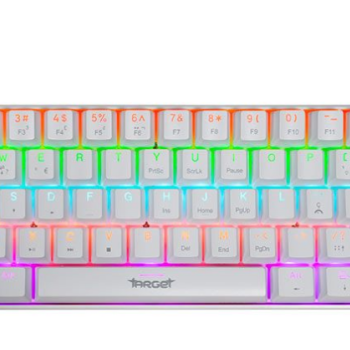 Teclado Mecanico TGT Sherman Compacto V2, Rainbow, ABNT2, Switch Huano Azul, Branco, TGT-SHCPTW-RBW0