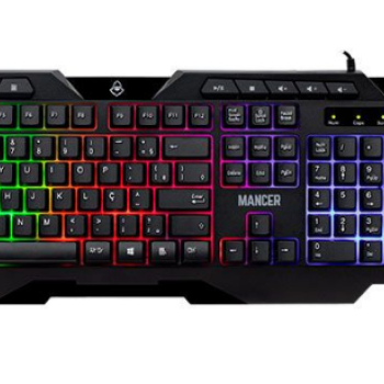 Kit Teclado e Mouse Gamer Mancer Krinus V2, Rainbow, 6400DPI, ABNT2, Preto, MCR-KRS2-RBW01